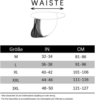 Сексуальна чоловіча білизна BIATWOWR: прозорі труси G-String, дихаюча тканина, м'якість, темно-сірий/чорний, XXL