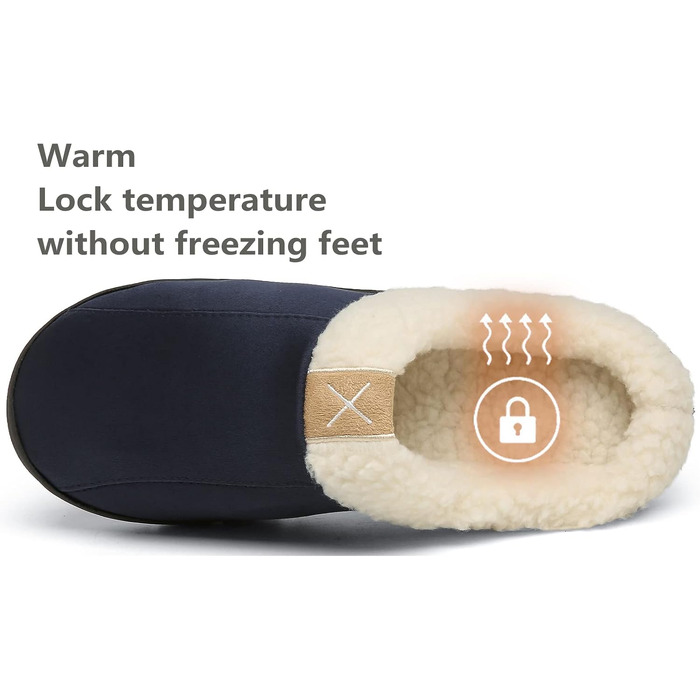 Чоловічі домашні капці з ефектом пам'яті Memory Foam, плюшеві замшеві тапочки (розмір 44/45 EU, темно-сині)