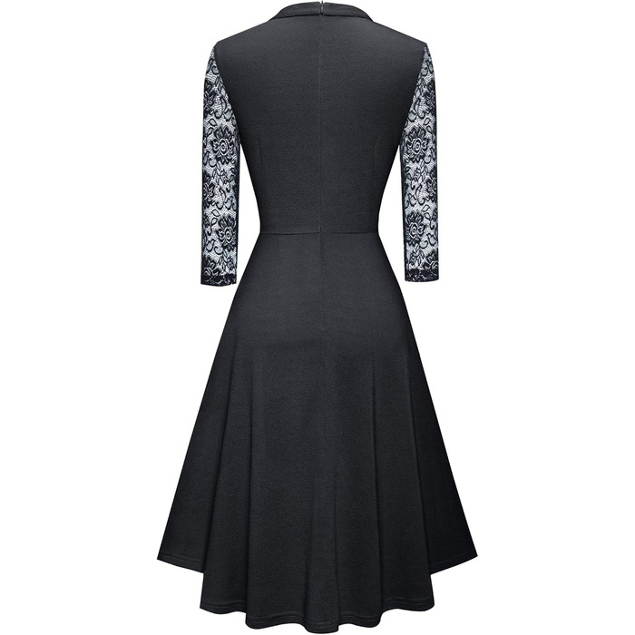 Сукня вечірня HOMEYEE A234 чорна, мереживна, годе з вирізами