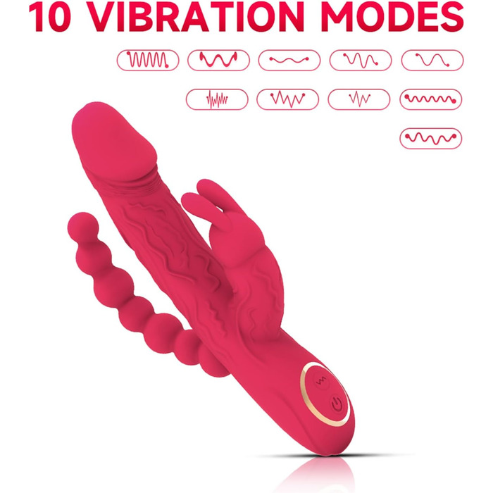 Вібратор Dildo SexSpielzeug з G-точкою, 10 режимів вібрації, анальний плагін, стимулятор простати, для жінок та пар