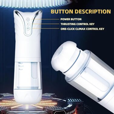 Мастубатор з телескопічною функцією, 3D силікон, для дорослих