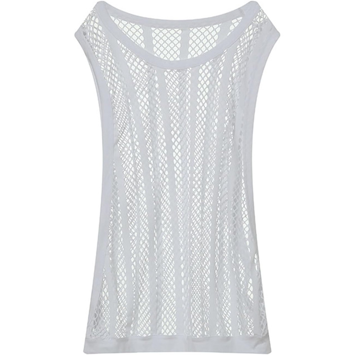 Чоловіча майка з сіткою та смугами, прозора, без рукавів, з вирізами, сітка, зелена (L, білий)