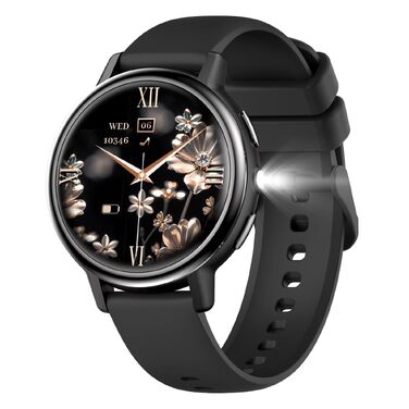 Смарт-годинник findtime Rund для жінок та чоловіків: фітнес-браслет з функцією дзвінків, вимірюванням артеріального тиску та підтримкою WhatsApp, чорний