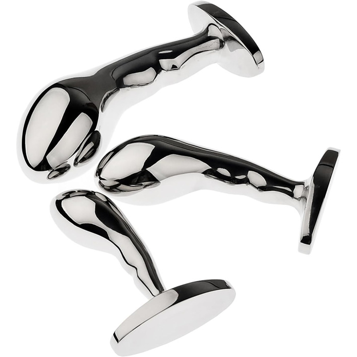 Анальний дildo з нержавіючої сталі з безпечною основою (L) - масажер простати, секс-іграшка для чоловіків та жінок