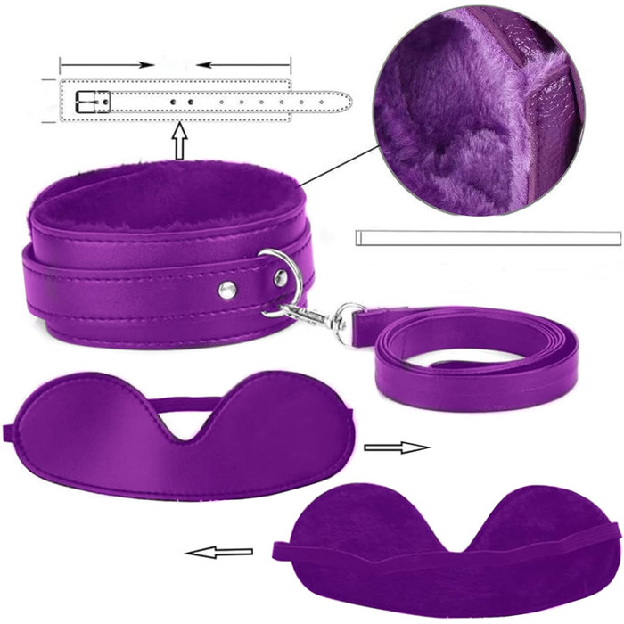 Набір для БДСМ з 26 елементів Qoosea: наручники, феттери, анальні пробки, іграшки для пар. Чорний колір.