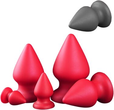 Силіконовий анальний плаг Jomyu Weichen з присоскою для масажу G-точки та простати, анальний дилататор для жінок та чоловіків, червоний, XXL