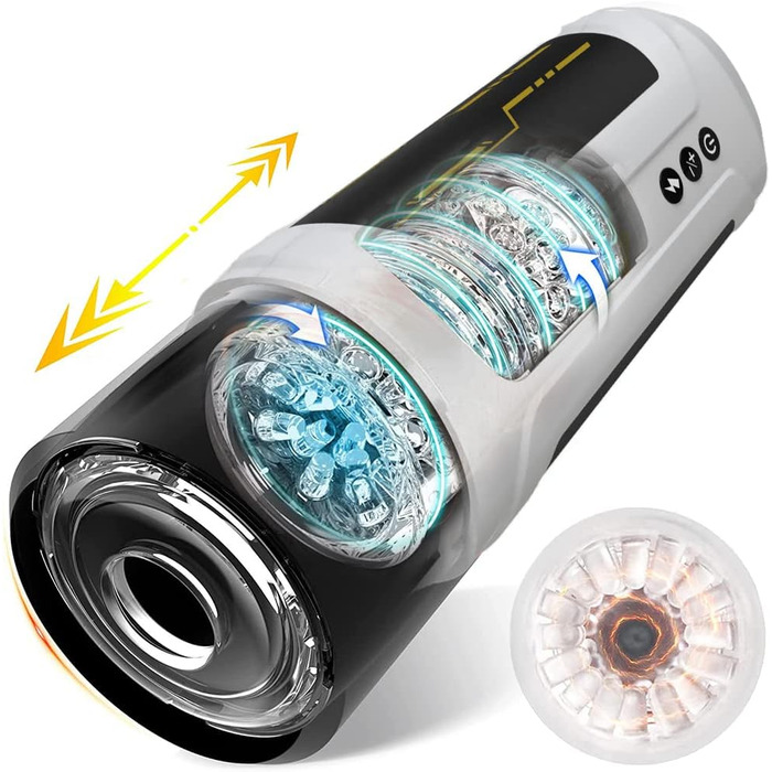 Електричний мастурбатор для чоловіків Sumeber – бездротовий кубок з 7 режимами, телескопічною та ротаційною функцією масажу, текстурована оболонка