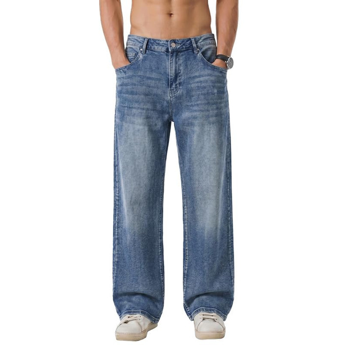 Чоловічі джинси Elegancity Baggy Stretch: широкі штани в стилі Y2K Streetwear, Loose Fit, сині (XS)