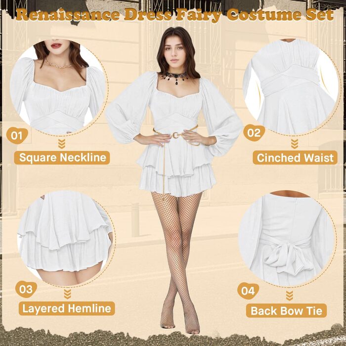 Костюм пірата для жінок, 5 предметів: сукня, таліювання, намисто, пояс, панчохи. Ідеально для Хелловіну, карнавалу, вечірок