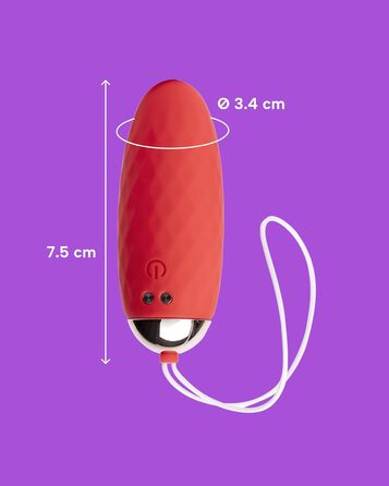 Vibro Ei для дорослих з пультом керування - вібратор для чоловіків, жінок та пар, стимулятор G-точки, червоний