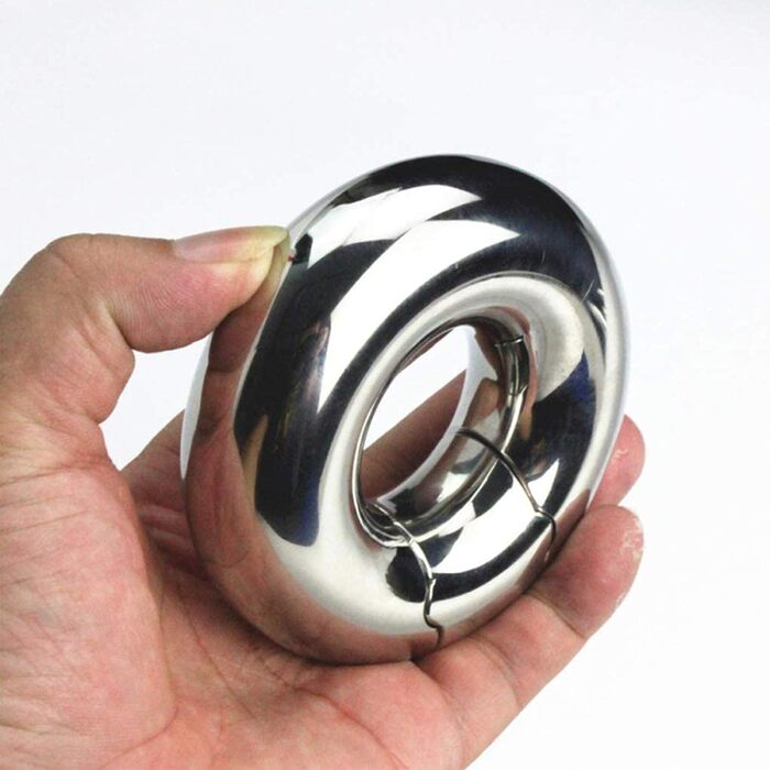 Пеніс-кільце з нержавіючої сталі для чоловіків - стример яєчок, затримка еякуляції, доросле секс-іграшка (24*33 мм, 640 г)