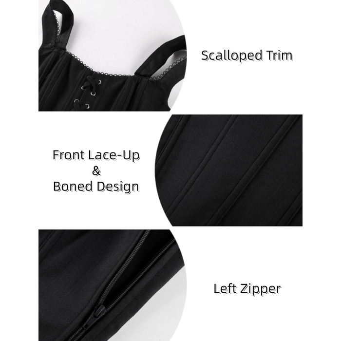 Кокетливий корсет-топ SCARLET DARKNESS: Чорний, стиль Y2K, Ренесанс, Пірат, Готика, Бастіон