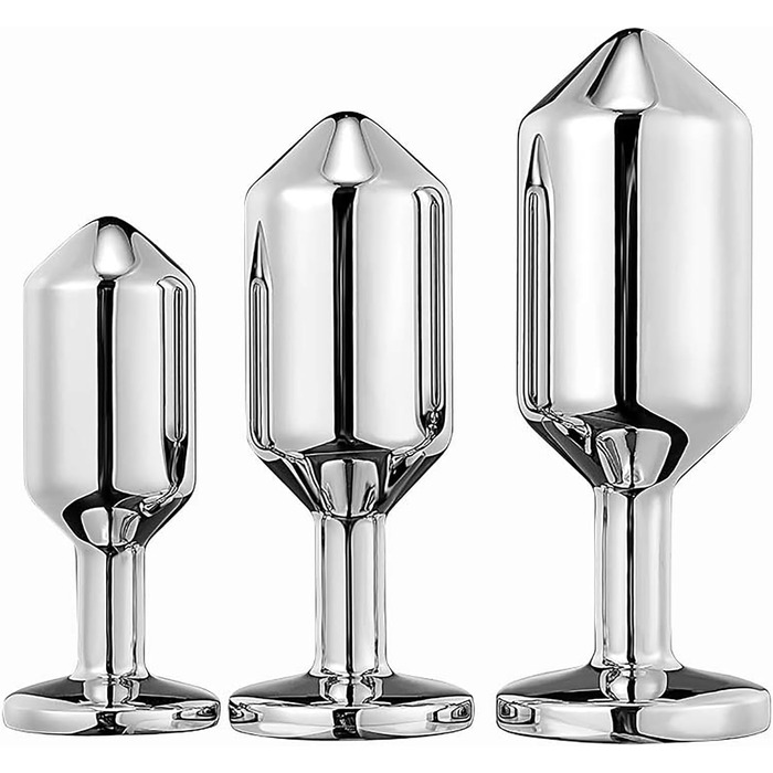 Анальний плагін Linman Metall Konischer для жінок. 3 розміри, діамантовий цоколь. Холодна та гаряча стимуляція. SM-іграшка. Анальні розширювачі. (Синій)