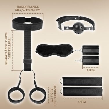 Набір для БДСМ для пар: кайдани, наручники, фіксатори для ніг та рота. Міцний набір для сексуальних ігор.