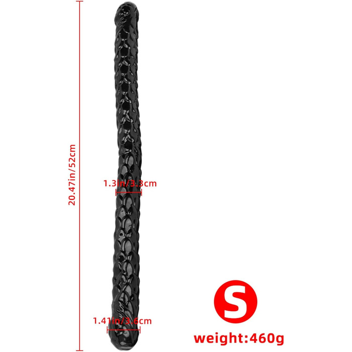 Анальний плагін Doppeldildo 52/70 см - гнучкий, для стимуляції G-точки, для пар, вагінальний дилататор