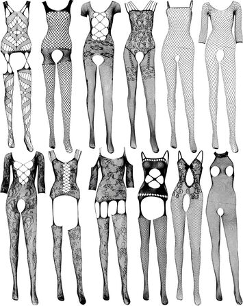 Сексуальний боді-бабідол з мереживом SATINIOR для жінок, чорний, розмір M