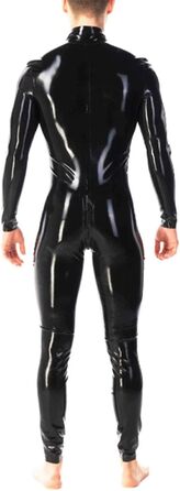 Латексний комбінезон для чоловіків YXFHHY: чорний, цільнотілий, з довгим рукавом, на блискавці, для вечірок та клубів