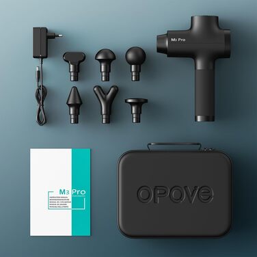 Перкусійний масажер OPOVE M3 Pro 2 Massage Gun з LED-дисплеєм, 2500 об/хв, для зняття м'язового болю, чорний