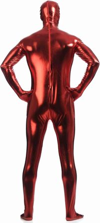 Чоловічий латексний комбінезон з блискавкою, костюм кота, червоний, XL. Ідеально для клубу, Хелловіну, сцени.