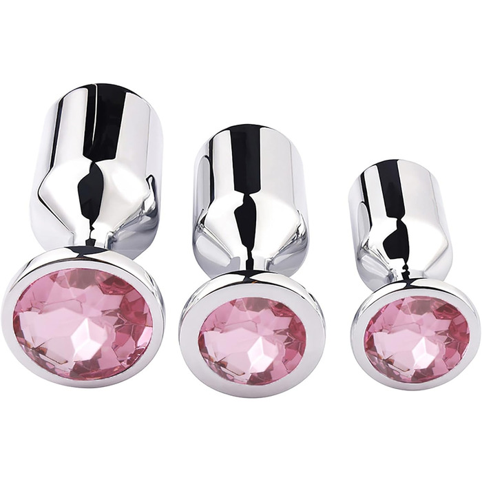 Анальний плагін Linman Metall Konischer для жінок. 3 розміри, діамантовий цоколь. Холодна та гаряча стимуляція. SM-іграшка. Анальні розширювачі. (Синій)