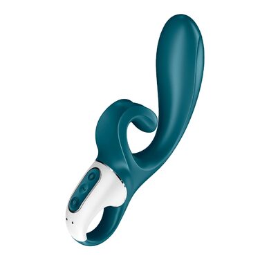 Satisfyer Hug Me Connect: Вібратор для клітора та G-точки з Bluetooth-керуванням (блакитно-сірий)