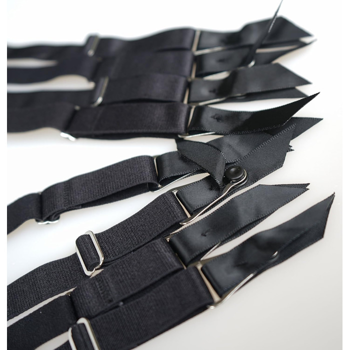 Жіночі стрічки для панчіх TVRtyle S5078S, 8 стрічок, чорний колір, з металевими пряжками