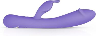 Вібратор для жінок Rabbit Trix з ергономічним дизайном, перезаряжається, водонепроникний (фіолетовий)