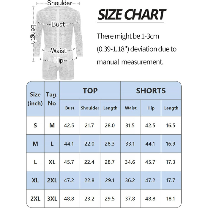 Panegy Комплект чоловічий: мереживчата шорти та сорочка з прозорої сітки, на ґудзиках, білий (S)