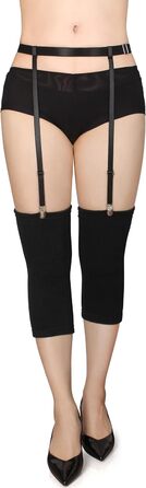 IMOMOTO Пояс для панчіх Simplicity, стрічка, універсальний розмір, чорні гусячі кліпси, 4 ремінці