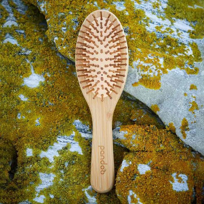 Бамбукова щітка для волосся pandoo Paddle Brush — масажна щітка з закругленими бамбуковими щетинками для розплутування та щоденного догляду