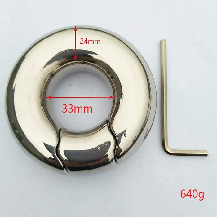 Пеніс-кільце з нержавіючої сталі для чоловіків - стример яєчок, затримка еякуляції, доросле секс-іграшка (24*33 мм, 640 г)