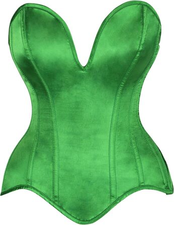 Корсет Daisy Corsets з шнурівкою, м'яка тканина, зелений сатин, Overbust, XS