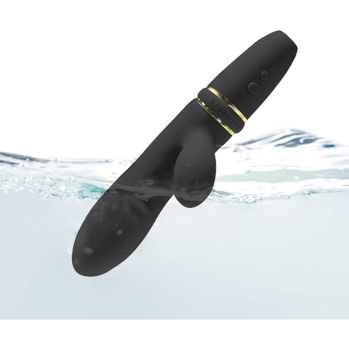 Вібратор AMORELIE Crush – Кролик, 18,5 см | Водостійкий, акумуляторний (Чорний)