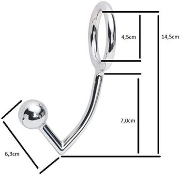 Набір анального хука та кільця для пеніса з кульками (30 мм, 40 мм, 50 мм), металевий, з кільцем для яєчок та гачком для бондіджу