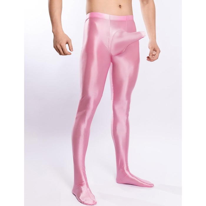 Легінси чоловічі сексуальні, мереживні, з підтяжками, з вирізом, штанні, прозорі колготки (Рожевий, L)