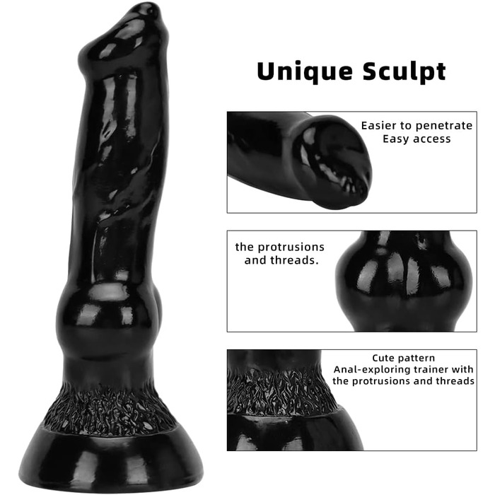 Великий дилда з сильним присоском: чорний дилда, тигрова форма, для чоловіків та жінок, середнього розміру