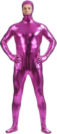 Чоловічий латексний комбінезон з відкритим обличчям - фіолетовий (DS, Halloween, клубний)