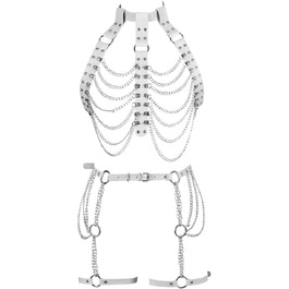 Жіночий комплект білизни: тілесний ланцюжок, набедрена стрічка, стрічка для панчіх, підтяжки