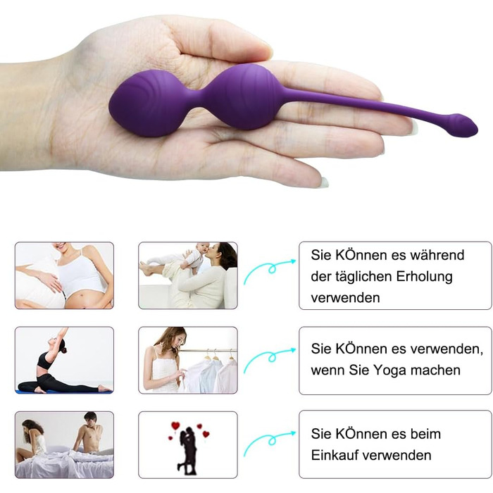 Набір YEVIOR Lust 3er для тренування м'язів тазового дна: 3 масажери, вібратор для жінок з пультом, стимуляція G-точки та клітора, 10 програм, водонепроникний, перезаряджається (фіолетовий)