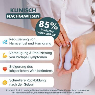 Perifit Care+ - тренажер Кегеля з додатком | Тренажер для м'язів тазу | Зміцнює м'язи тазу, покращує контроль сечовипускання та прискорює відновлення після пологів