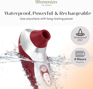 Womanizer Pro 40 - вібратор для клітора, жіночий секс-іграшка | 6 режимів, тихий, вологостійкий, червоний