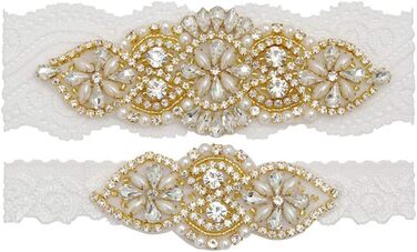 Шнурок для нареченої з мереживом та аплікацією, білий, розмір S