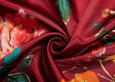 Кимоно-халат BABEYOND великого розміру з квітковим принтом, сатин, великий розмір, для вечірок, бордовий колір