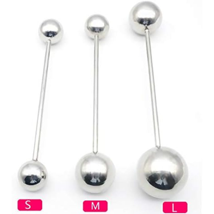 Анальний масажер ScreaAss з нержавіючої сталі з подвійним наконечником, кулі, дildo, для чоловіків та жінок, 38/50/63 мм, стимулятор G-точки, масажер простати