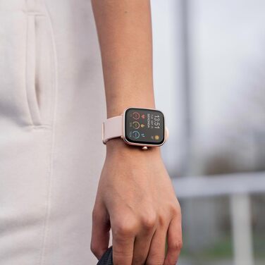 Смарт-годинник Sekonda Motion Plus 36 мм з рожевим силіконовим ремінцем, колір рожеве золото, 30224