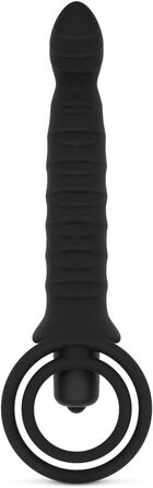 Вібруючий дилда з кільцем для чоловіків – чорний