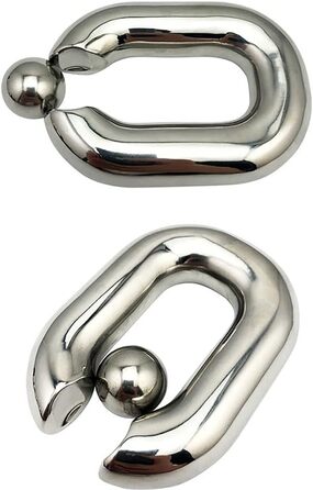 Еротичний ходенсак (овальний) з кулькою-розтягувачем, нержавіюча сталь, CBT, металевий ходенсак, кільце для статевого члена, тренажер для розтягування