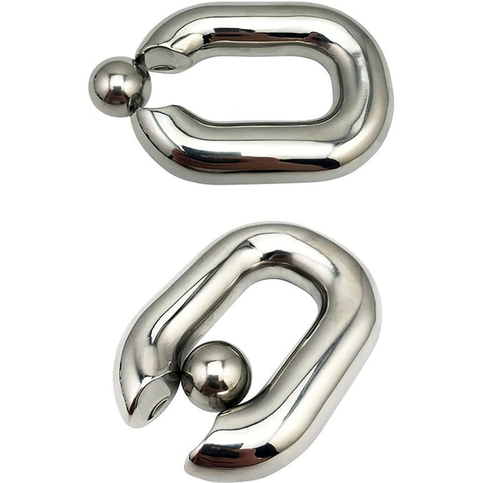 Еротичний ходенсак (овальний) з кулькою-розтягувачем, нержавіюча сталь, CBT, металевий ходенсак, кільце для статевого члена, тренажер для розтягування