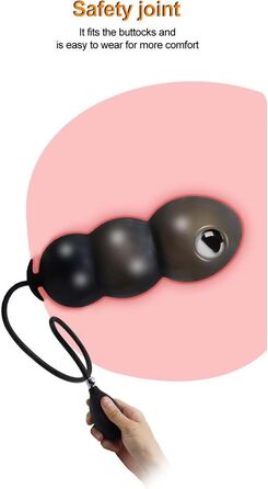 Надувний анальний дildo-розтягувач з підсвічуванням (чорний)