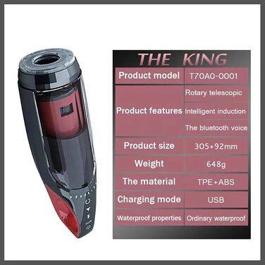 Електричний мастурбатор для чоловіків з 10 режимами, телескопічною функцією та ротаційним масажем. Автоматичний секс-іграшка, пеніс-насос